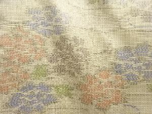 アンティーク　流水に花模様織出し本場大島紬着物